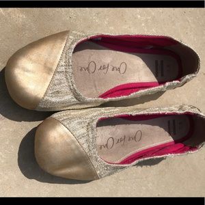 Toms Gold Colorblock Flats